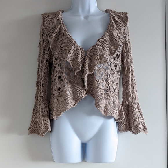 Macy's Sweaters - Ruffle Cotton Cardigan